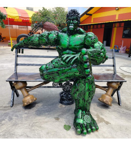 Hulk sits on bench figure...