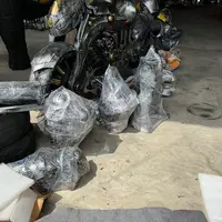 Wrapped parts and white foam sheets